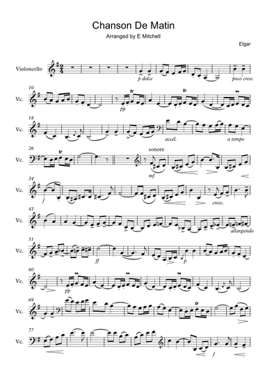 Chanson De Matin (arr. E Mitchell)