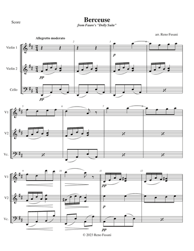 Berceuse from "Dolly Suite" (arr. Reno Fusani)