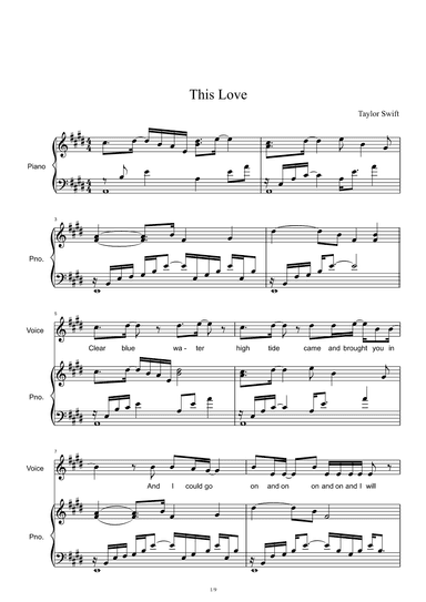 This Love (arr. Taylor Swift)