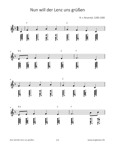 Nun will der Lenz uns grüßen (arr. songbooks.info)