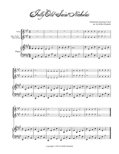 Jolly Old Saint Nicholas (arr. Hollis Elisabeth)