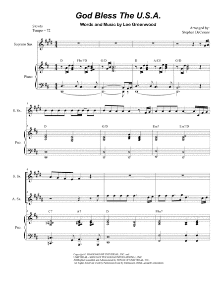 God Bless The U.S.A. (arr. Stephen DeCesare)