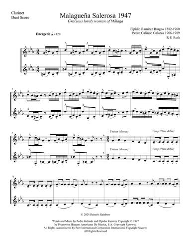 Malaguena Salerosa (arr. R G Roth)