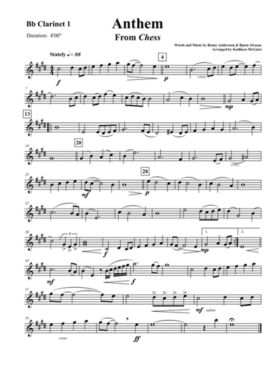 Anthem (from Chess) (arr. Kathleen McGuire)