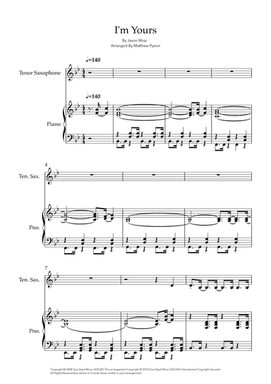 I'm Yours (arr. Matthew pyeon)