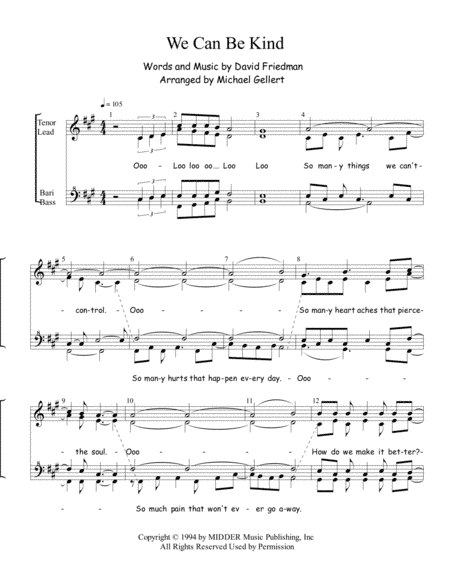 We Can Be Kind (arr. Michael Gellert)