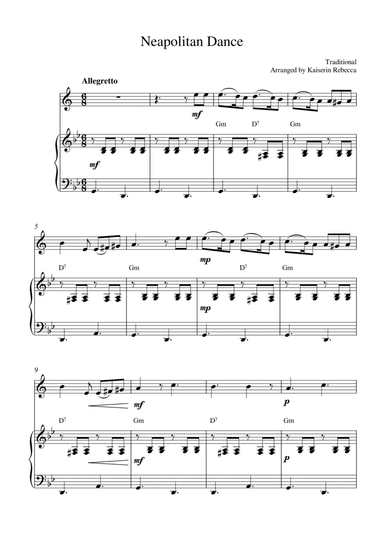 Neapolitan Dance (for tenor sax solo and piano accompaniment) (arr. Kaiserin Rebecca)