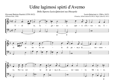 Udite lagrimosi spirti d'Averno (arr. Early Music Scores)