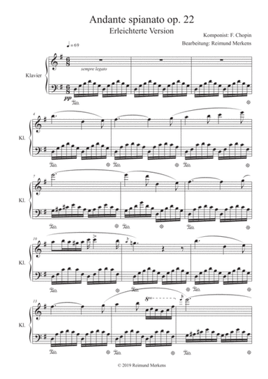 Andante Spianato op. 22 by Frederik chopin - Simplified version (arr. Reimund Merkens)