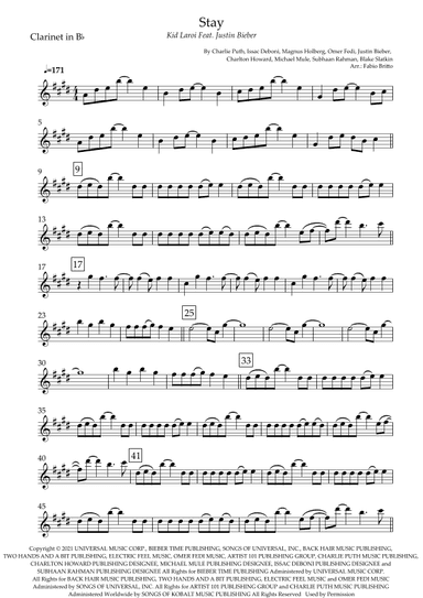 Stay (arr. Fabio Britto)