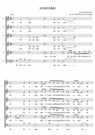 Yesterday (arr. Colin Douglas)