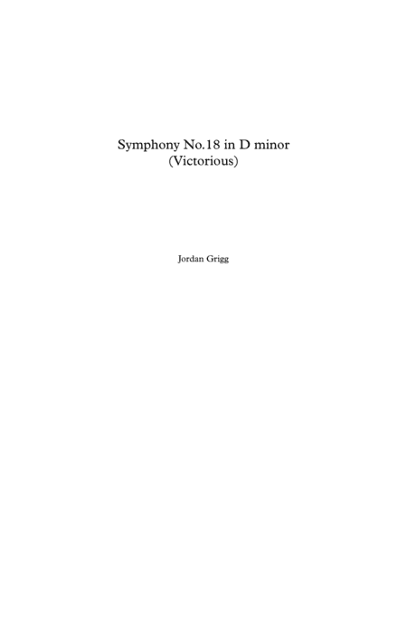 Symphony No.18 in D minor (Victorious) Score and parts