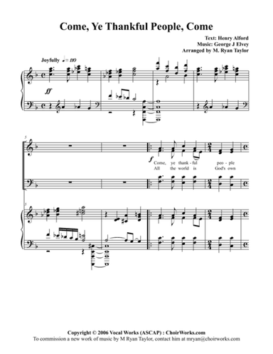 Come, Ye Thankful People Come : SATB and Piano (arr. M. Ryan Taylor)