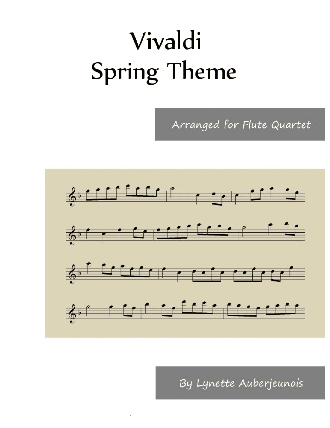 Spring Theme - Flute Quartet (arr. Lynette Auberjeunois)