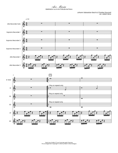 Ave Maria (Méditation sur le 1er Prélude de S. Bach) (arr. Adam Brox)