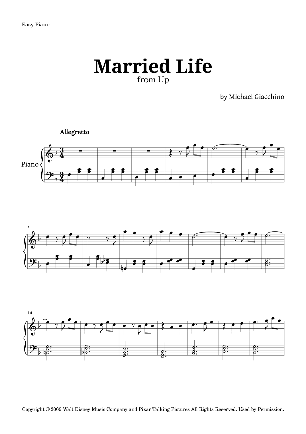Married Life (arr. Langanho)