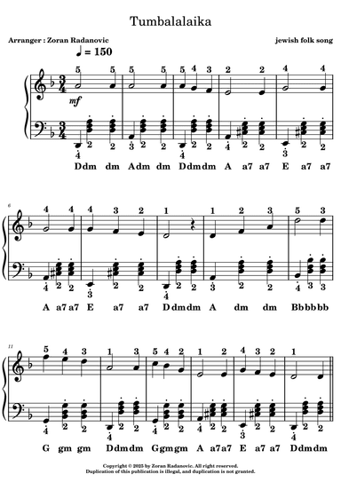 Tumbalalaika - for accordion (arr. Zoran Radanovic)