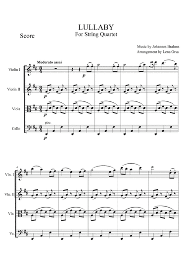 Lullaby for String Quartet (arr. Lena Orsa)
