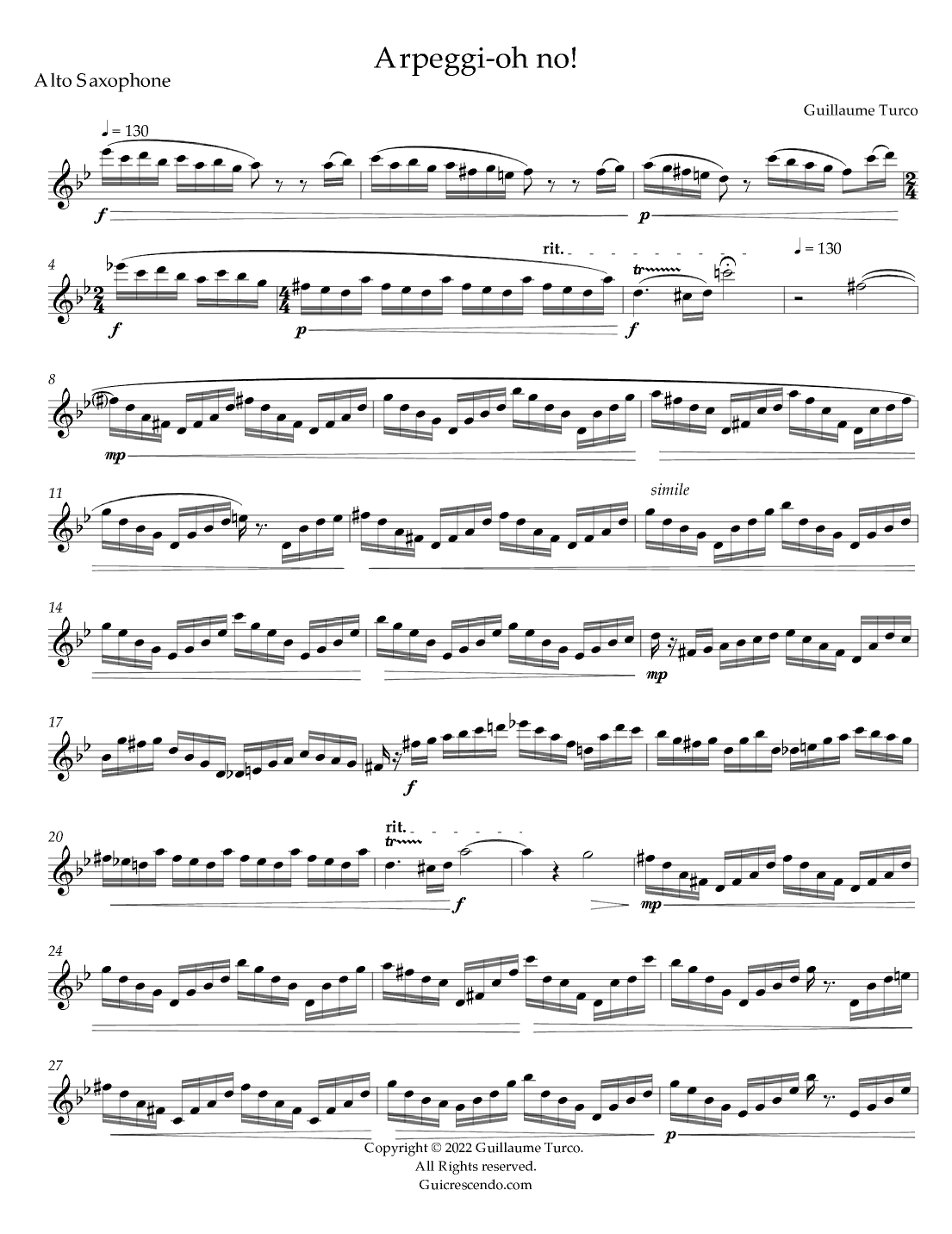 Arpeggi-oh no! (Alto sax)