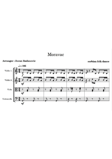 Moravac kolo - C major - for string quartet (arr. Zoran Radanovic)
