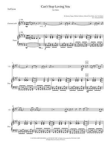 Can't Stop Loving You (arr. Fernando Britto)
