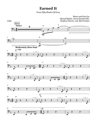 Earned It (fifty Shades Of Grey) (arr. David Lartey)