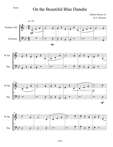 The Blue Danube (Trumpet and Trombone Duet) (arr. B. C. Dockery)