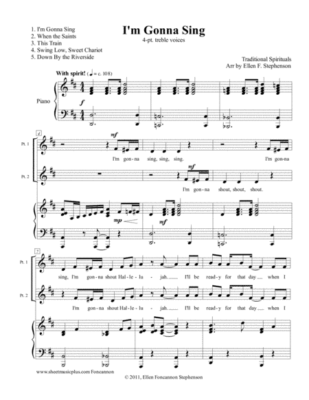 I'm Gonna Sing! 4-part treble (arr. Ellen F. Stephenson)