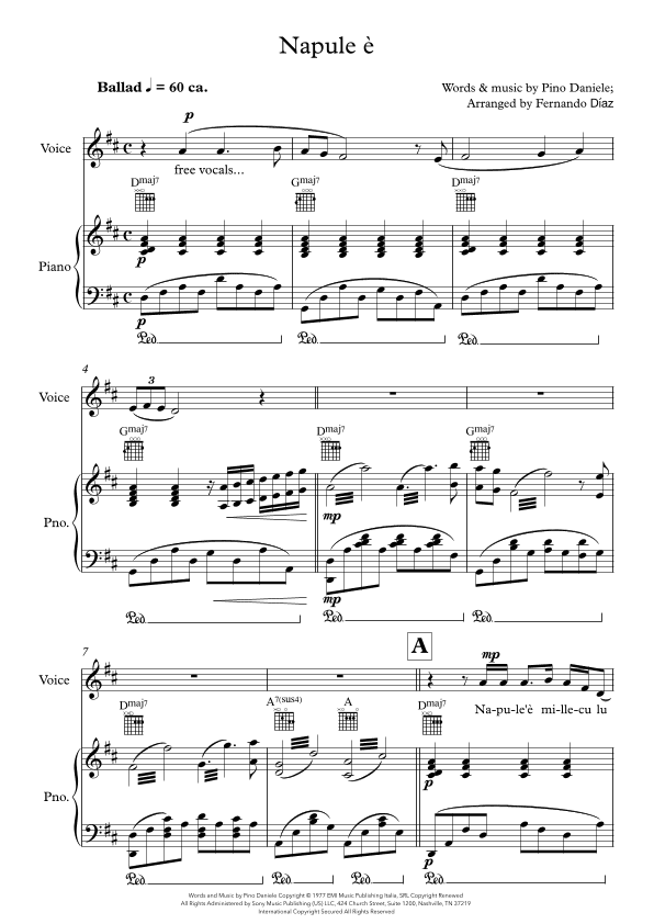 Napule È (arr. Fernando Diaz)