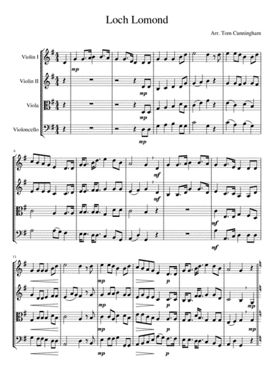 Loch Lomond for String Quartet (arr. Josiah Duhlstine)