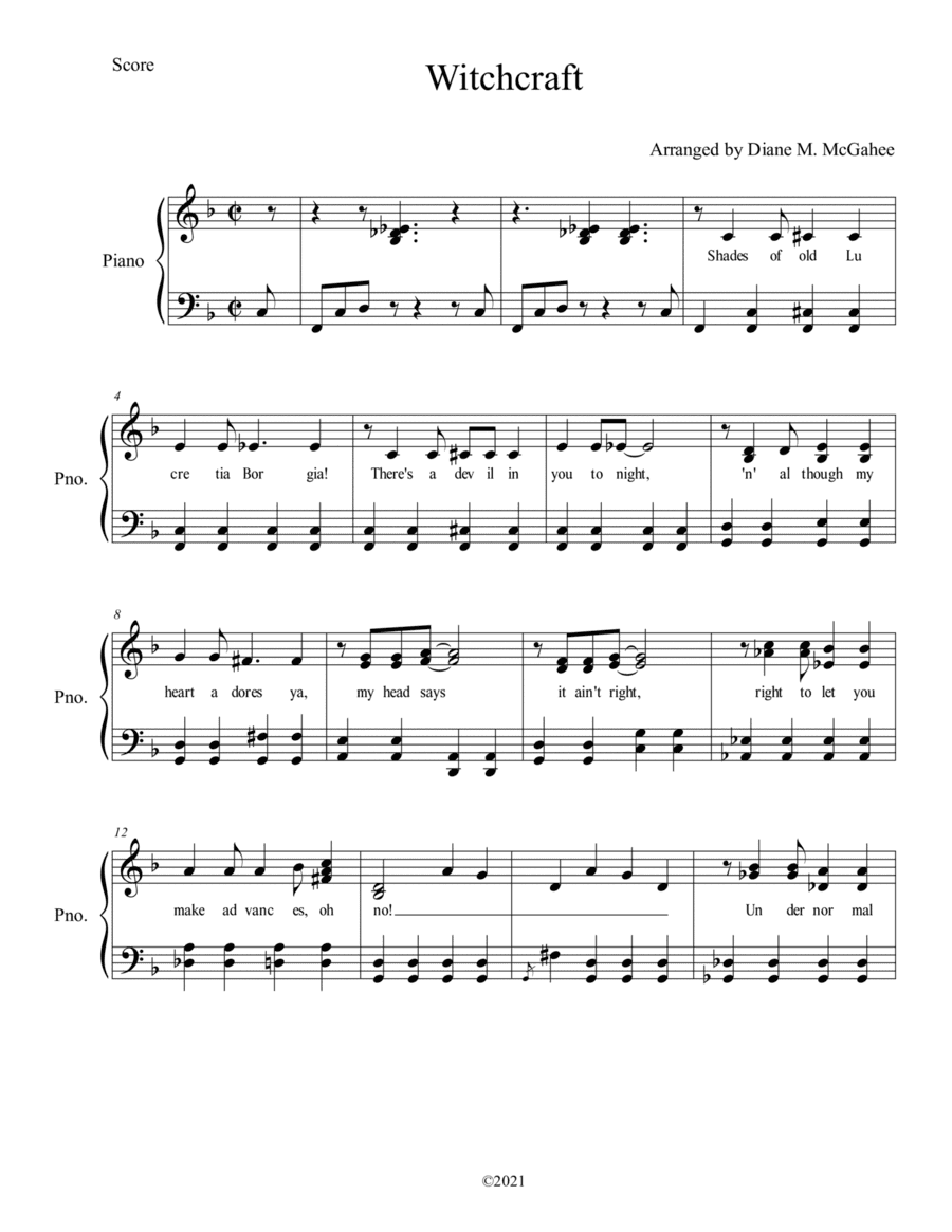 Witchcraft (arr. Diane M. McGahee)