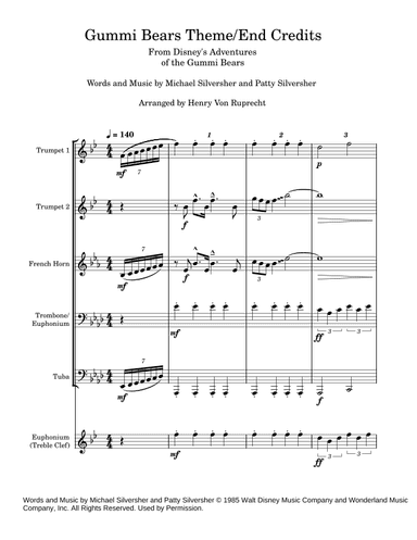 Gummi Bears Theme (arr. Henry Von Ruprecht)