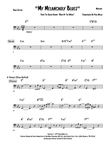 My Melancholy Blues (arr. P Welsh)