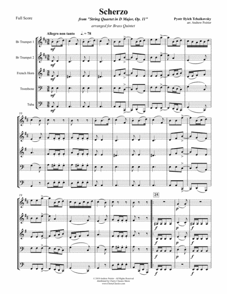 Scherzo for Brass Quintet from String Quartet, Opus 11 (arr. Poirier, Andrew)