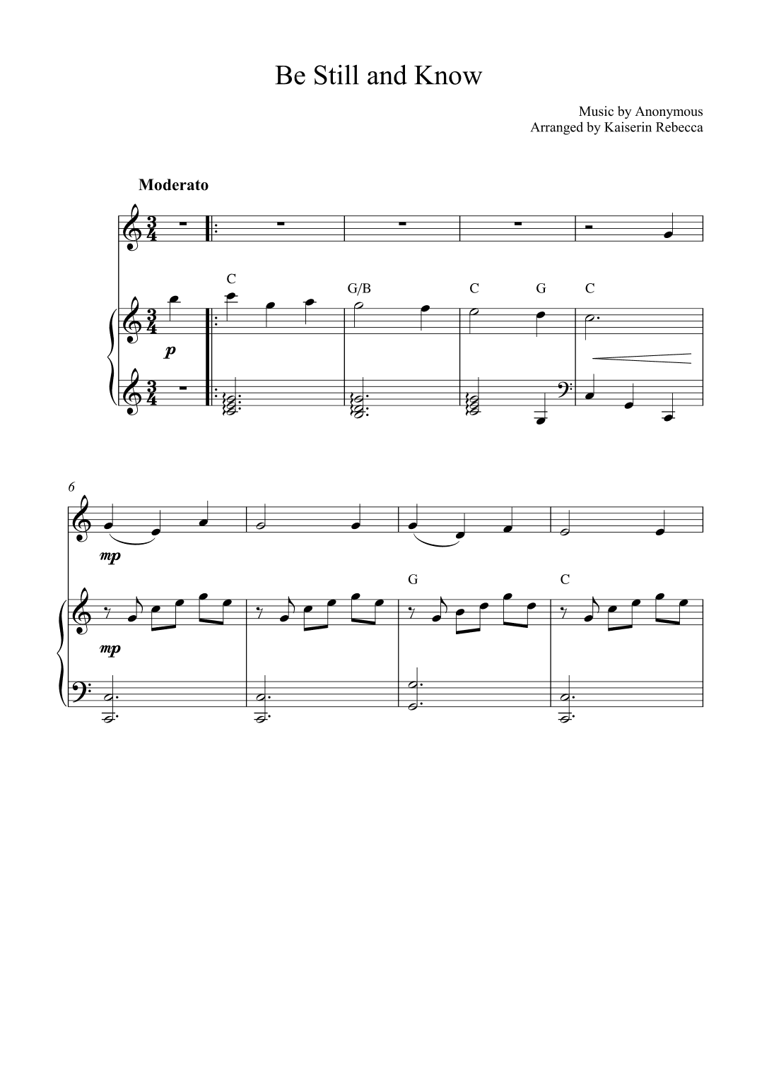 Be Still and Know (arr. Kaiserin Rebecca)