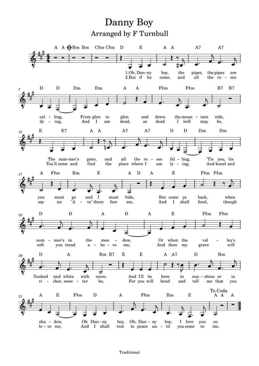 Danny Boy (arr. F Turnbull)