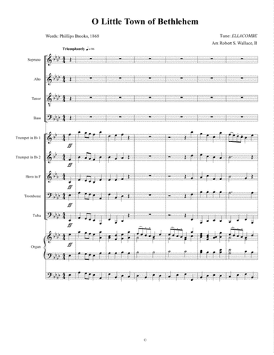 O Little Town of Bethlehem (arr. RobertSWallace2)