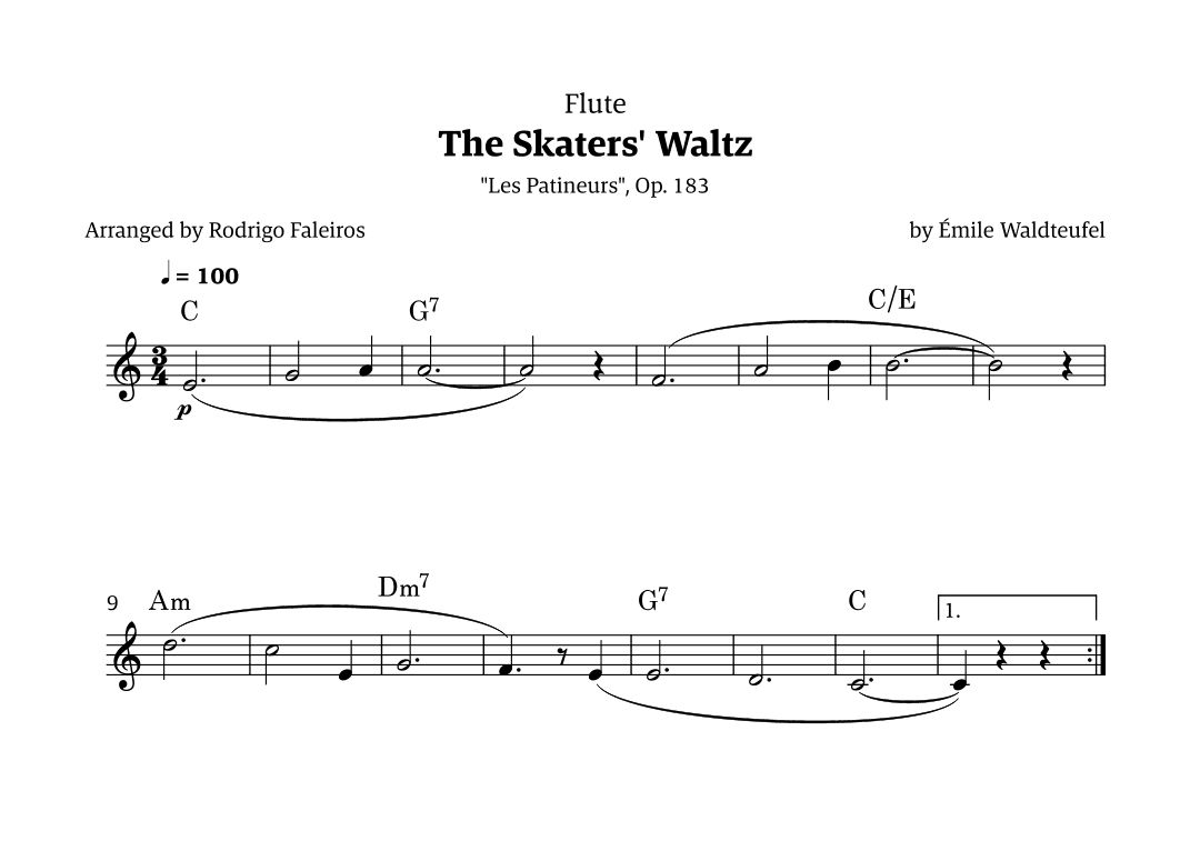 The Skaters Waltz (for beginners) (arr. Rodrigo Faleiros)