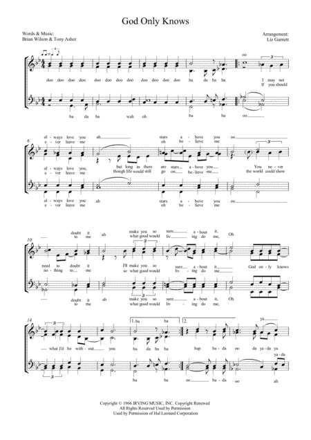 God Only Knows (arr. Helping You Harmonise)