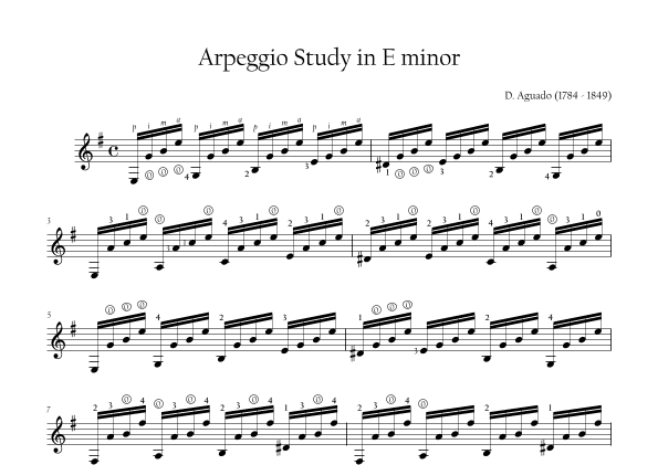 Arpeggio Study in E minor (arr. Andrade N.G)