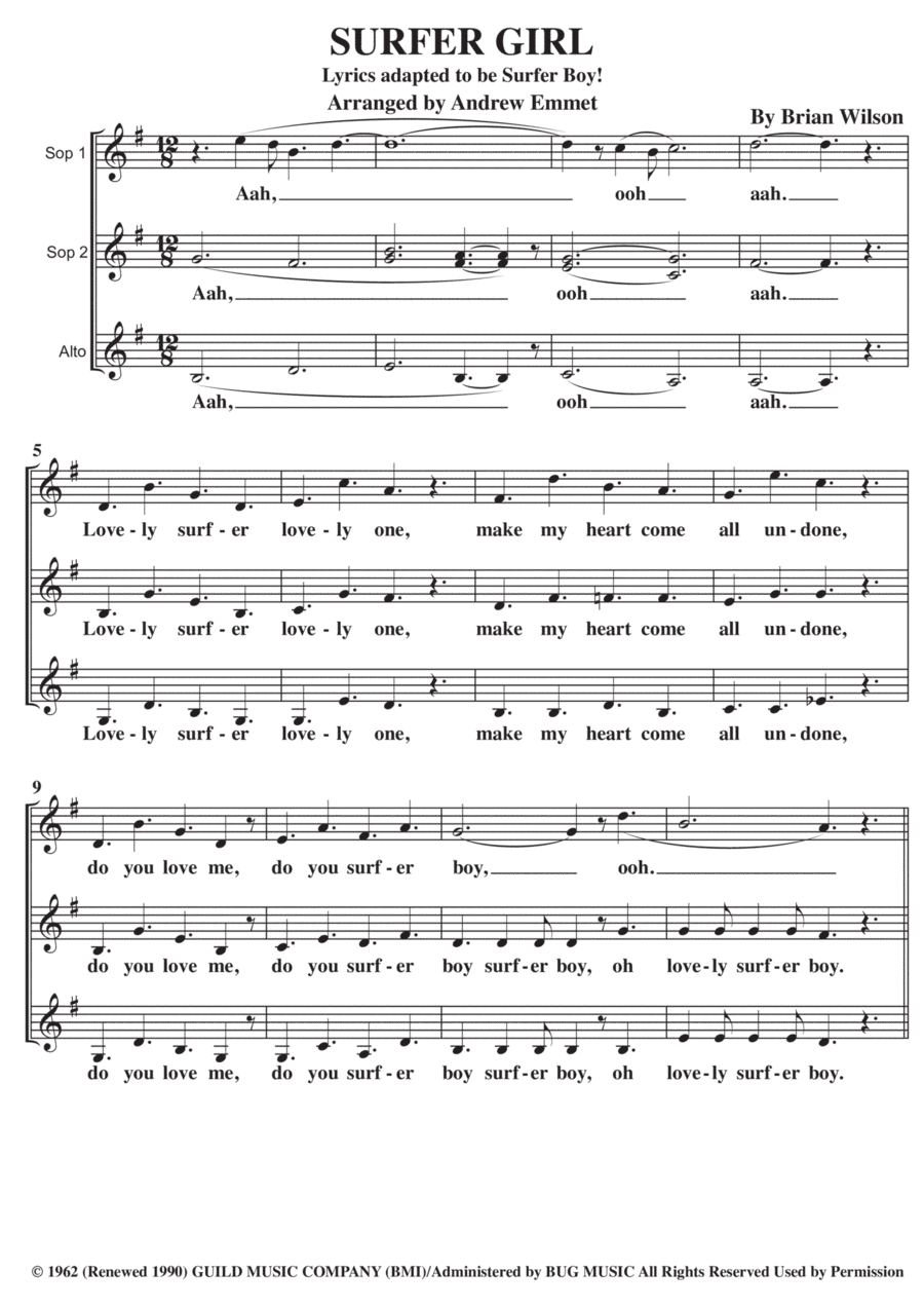 Surfer Girl (arr. Andrew Emmet)
