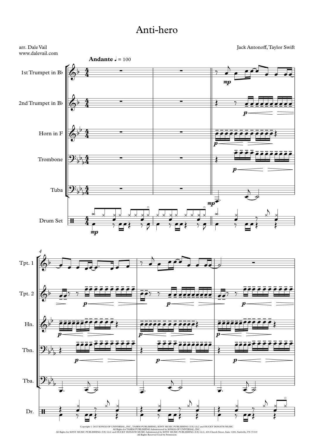 Anti-hero (arr. Dale Vail)