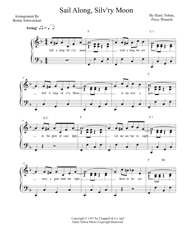 Sail Along, Silv'ry Moon (arr. Bernie Schweickart)