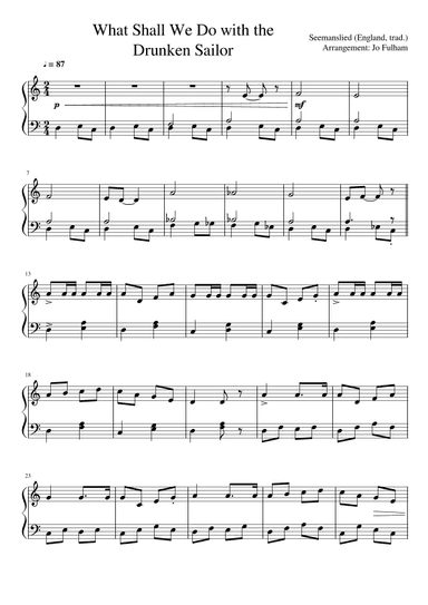 What Shall We Do with the Drunken Sailor (arr. Jo Fulham)