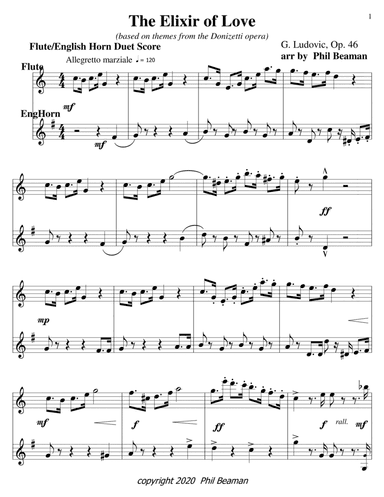 The Elixir of Love-flute-english horn duet (arr. Phil Beaman)