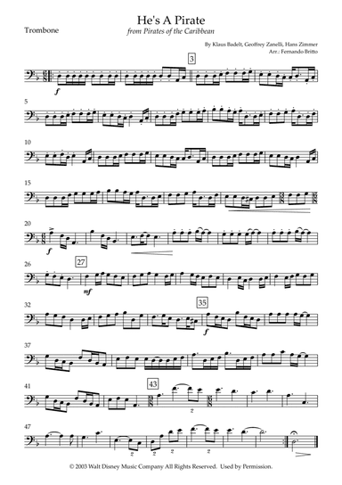 He's A Pirate (arr. Fernando Britto)