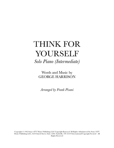Think For Yourself (arr. Frank Pisani)
