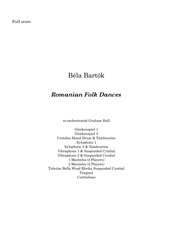 Romanian Folk Dances (arr. Graham Hall (ghmusicprep.com))