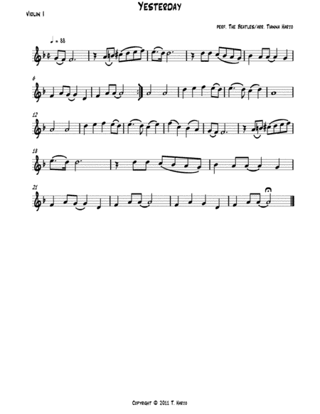 Yesterday (arr. Tianna Heppner)