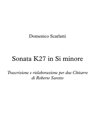 Sonata K27 (arr. Roberto Saretto)